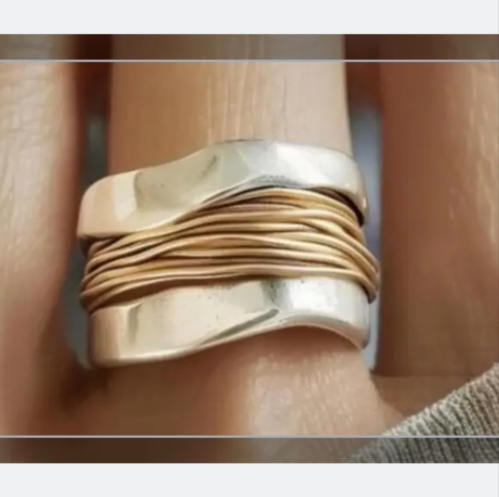 Chic Two-Tone Silver and Gold Ring